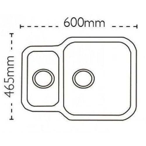 Carron Phoenix - Zeta Undermount 150u Reversible 1.5 Bowl Sink