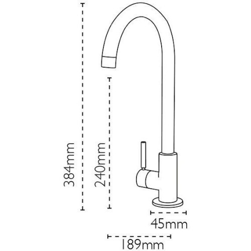 Carron Phoenix - Savoy Side Single Lever High Neck Tap
