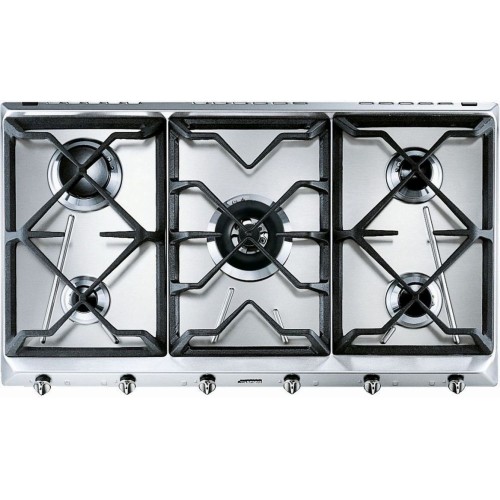 Smeg - Cucina 89cm 5 Burner Gas Hob, Contemporary Controls